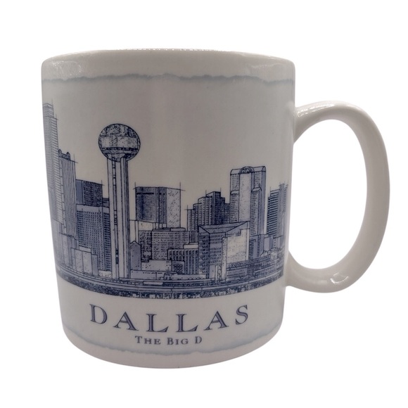 Dallas‎ Skyline STARBUCKS White Mug. The Big D. 18oz. - Picture 1 of 4